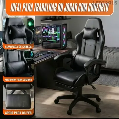 Cadeira Gamer Premium Escritório Giratória 360°