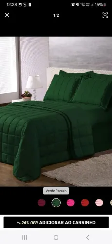 Cobre leito 3 peças Queen verde