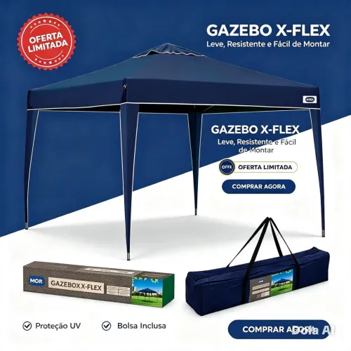 Tenda Gazebo Sanfonada Azul 3X3 X-Flex Mor