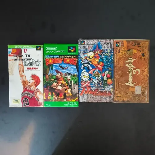 Lote Super Famicom: Romancing SaGa 3, Super Robot Taisen, Donkey Kong Country, Slam Dunk