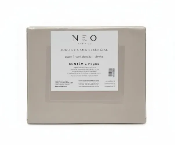 Jogo de cama essencial Neo clássico 100% algodão 180 fios