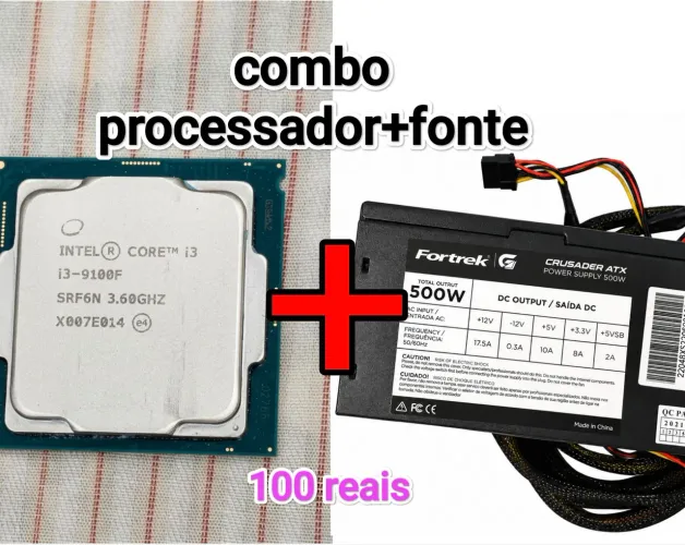 i3 9100f + fonte 500w Fortrek combo