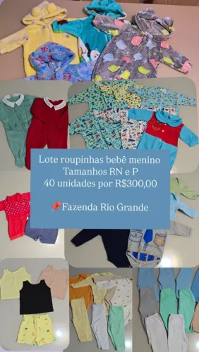 Lote roupas bebe menino | Tamanhos RN & P - Fazenda Rio Grande 