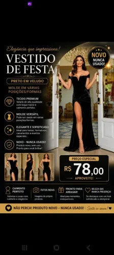 Vestido de noite em veludo