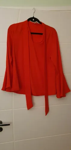 Blusa Vermelha Manga Longa Laço - Principessa