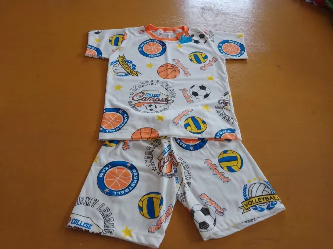 Pijama infantil em malha de algodão