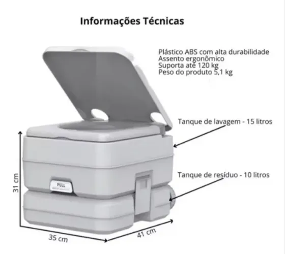 Porta pote 10 litros, usado somente por uma criança num camping
