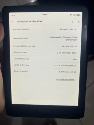 Kindle 12 geração 25gb