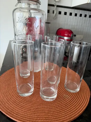 7 Copos long drink transparentes