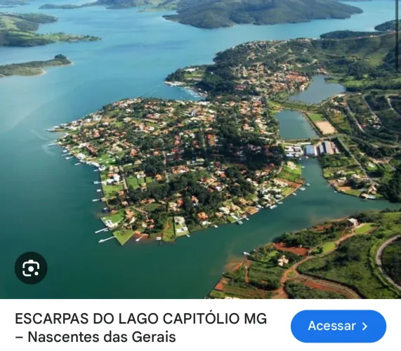 Lote vista linda Escarpas do Lago - Capitólio- MG