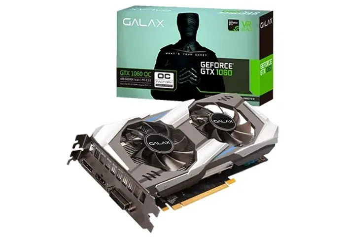 Placa de Vídeo Galax GeForce GTX 1060 OC Dual, 6GB GDDR5, 192Bit, 60NRH7DSL9OC