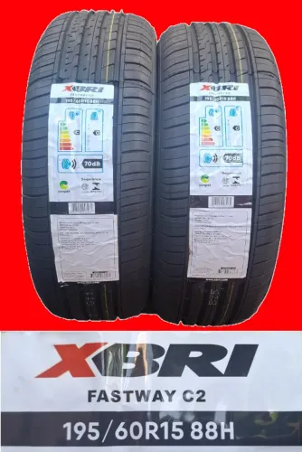 Par de Pneus Aro 15 XBRI 195 x 60 Fastway_Aceito Cartão*