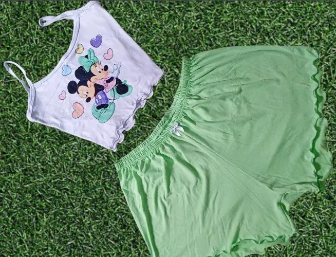 pijamas baby Doll croped e short Doll Ondinha personagens