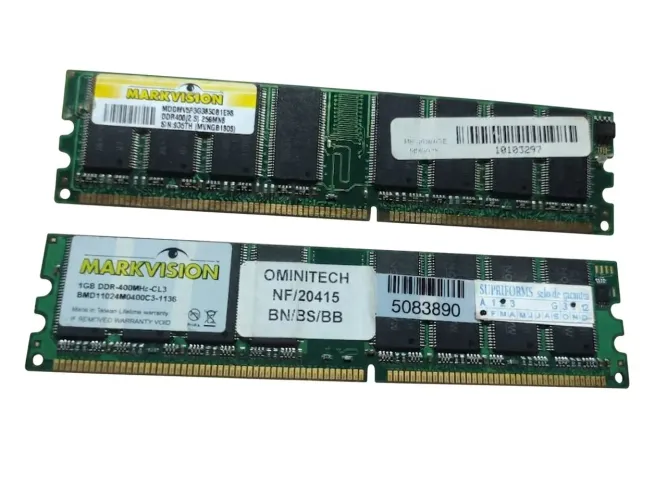 Memória ram ddr 400mhz 2 pentes 