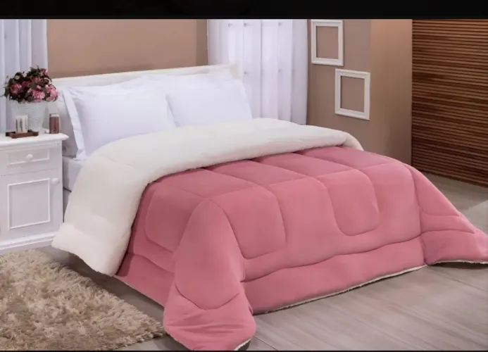 Cobertor sherpa casal rosa