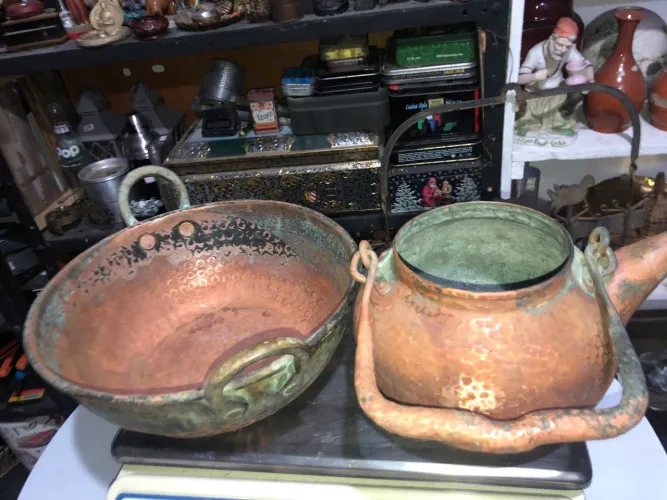 Antigas panela de cobre em ótimo estado