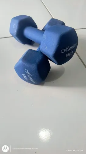 Halteres sextavados 5kg emborrachados
