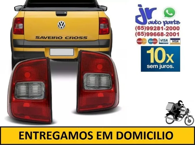 Par Lanterna Traseira Saveiro G5 2009 2010 2011 2012 2013 G6 2014 2015 2016