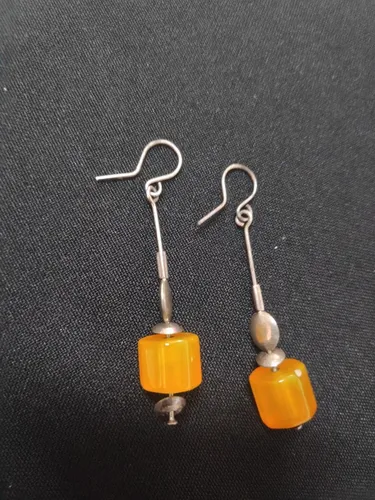 Brinco topaz amarelo e prata 925