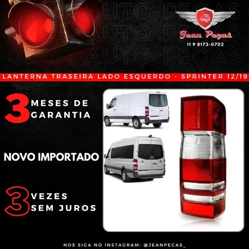 Lanterna traseira Lado esquerdo - Sprinter 2012 a 2019