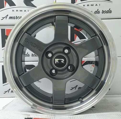 Roda aro 15 T37 krmai grafite com borda diamantada tala 7 4x100 vw up