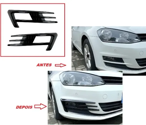 Par Aplique Moldura Grade Farol de Milha Golf Tsi Imitação Golf Gti 2014 2015 2016 2017 