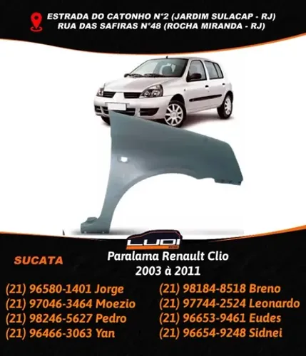 Paralama Renault Clio 2003 à 2011