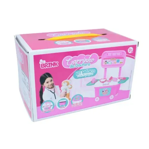 Kit Mini Carrinho Infantil Bel Brink Doutora 5 Peças Rosa