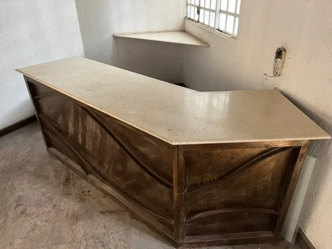 Bancada de Mármore com aço escovado artístico escrivaninha