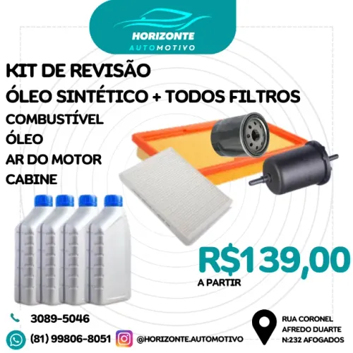 Troca - Kit revisão: óleo sintético e todos filtros