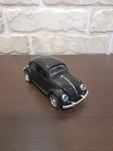 Carrinho Miniatura VW Fusca Preto Brilhante de Fricção (Novo)
