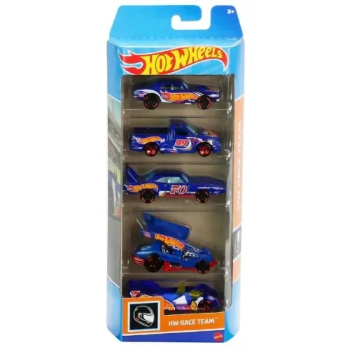 Lacrado - Pack 5 carros Hot Weels Race Team Goodyear Mattel Original Miniatura