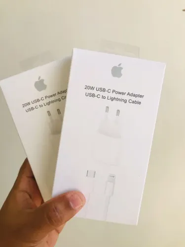 Carregador iPhone Turbo Lightning 20W Apple Completo - Garantia