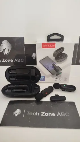 Microfone duplo lapela para iPhone IOS  e Tipo C 