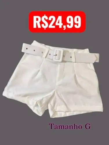 Short alfaiataria com cinto feminino