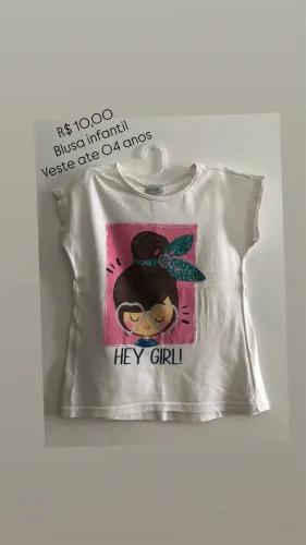 Blusa para meninas 03/04 anos