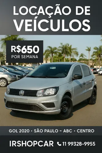 Aluguel de carro para motorista de aplicativo, Uber, 99 e Indrive