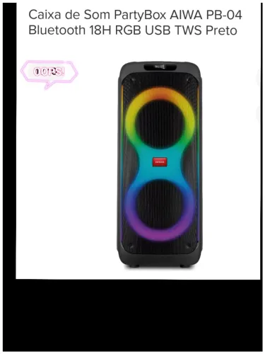 Caixa Torre de Som Aiwa bluetooth 