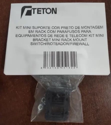 Kit Mini Suporte Preto Rack C/ Parafusos Para Rede/Telecom Mini Bracket Switch/Roteador/Fi