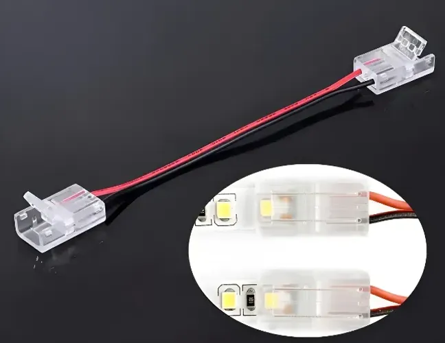 EMENDA TRANSPARENTE C FIO FITA LED 10MM 240 LEDS