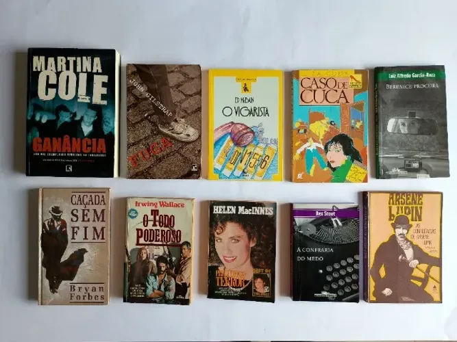 Lote de livros policiais/suspense - 10 volumes - Grandes autores