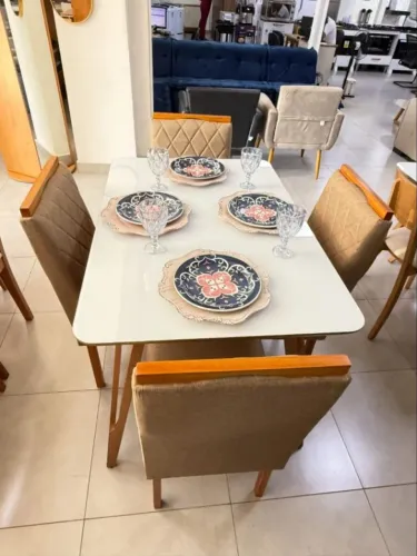 Mesa De Janta 4 cadeiras Rubi 120x80cm DIVIDIMOS EM ATE 10 X SEM JUROS 