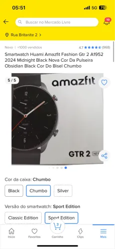 Smartwatch Amazfit GTR 2 Classic Edition - Completo na Caixa