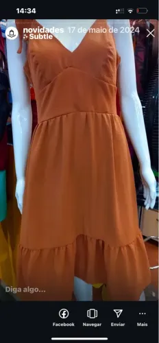 Vestido Laranja de Alça veste 40 e 42