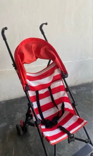 Carrinho de Bebê Passeio Dobrável Guarda-Chuva Baby Navy Vermelho Multikids