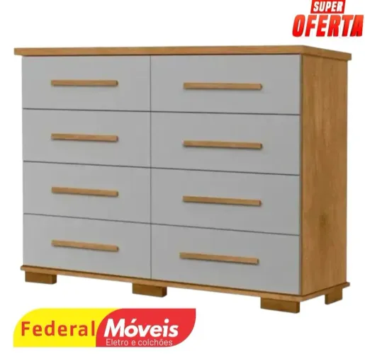 Cômoda Espaçosa 8 Gavetas - Perfeita para Deixar Tudo em Ordem!