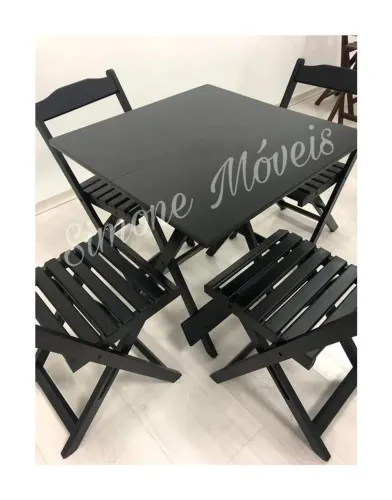 Jogo de mesa 70x70 com 4 cadeiras