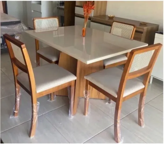 Mesa de jantar peta com cadeiras Karla 120x90