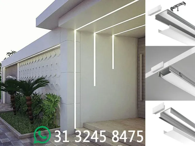 Perfil de LED Luz Linear 2 Metros Alumínio
