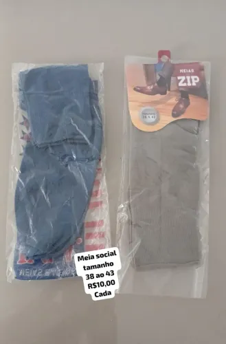 Meia masculina social e cano curto